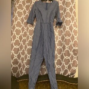 New New York and company jumper baby blue stripped size small